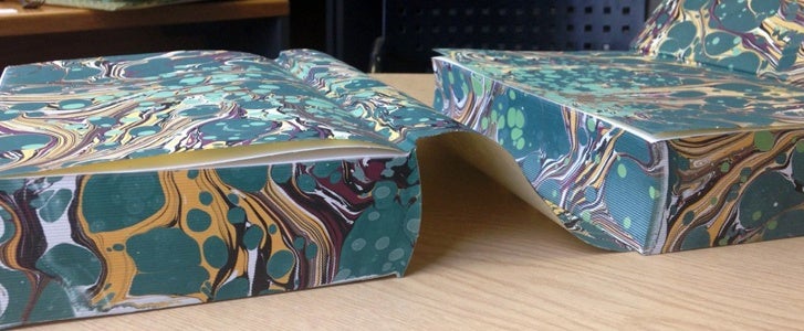 Marbled edges of a book