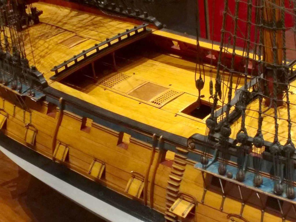 Detail from the deck of the model of HMS Victory