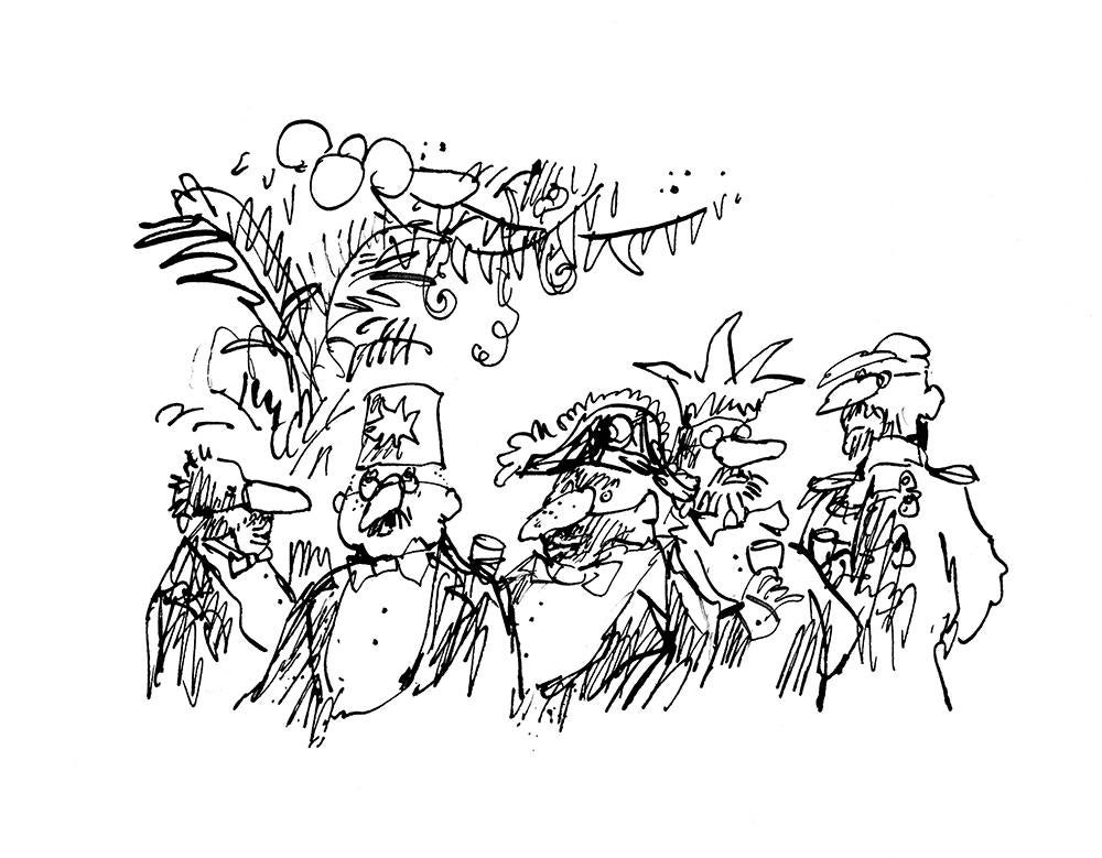Illustration © Quentin Blake for Black Mischief, The Folio Society