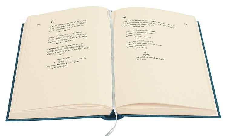 Page from The Folio Society's edition of If Not, Winter by Sappho
