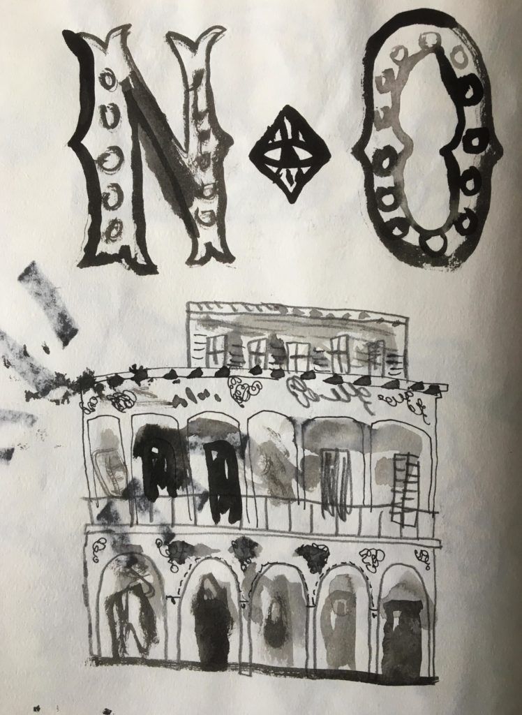 'New Orleans' sketch by Jonny Hannah, for A Confederacy of Dunces by The Folio Society
