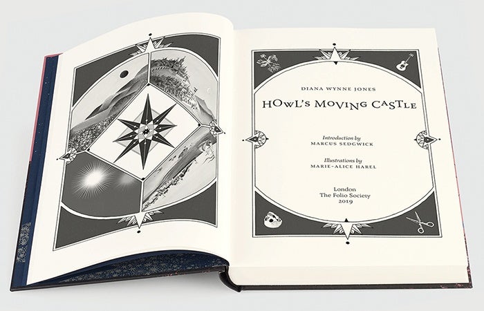 Open title page for Howl's Moving Castle, The Folio Society 2019