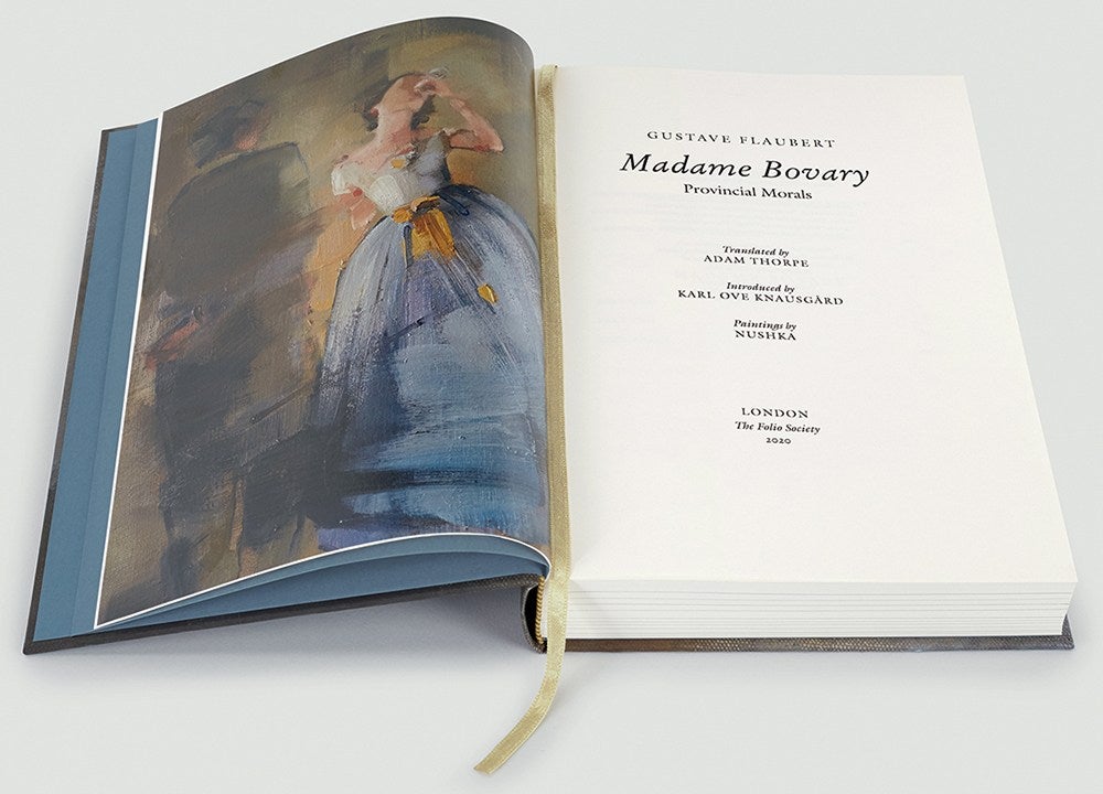 An open-page spread from Madame Bovary, limited edition from The Folio Society 2020