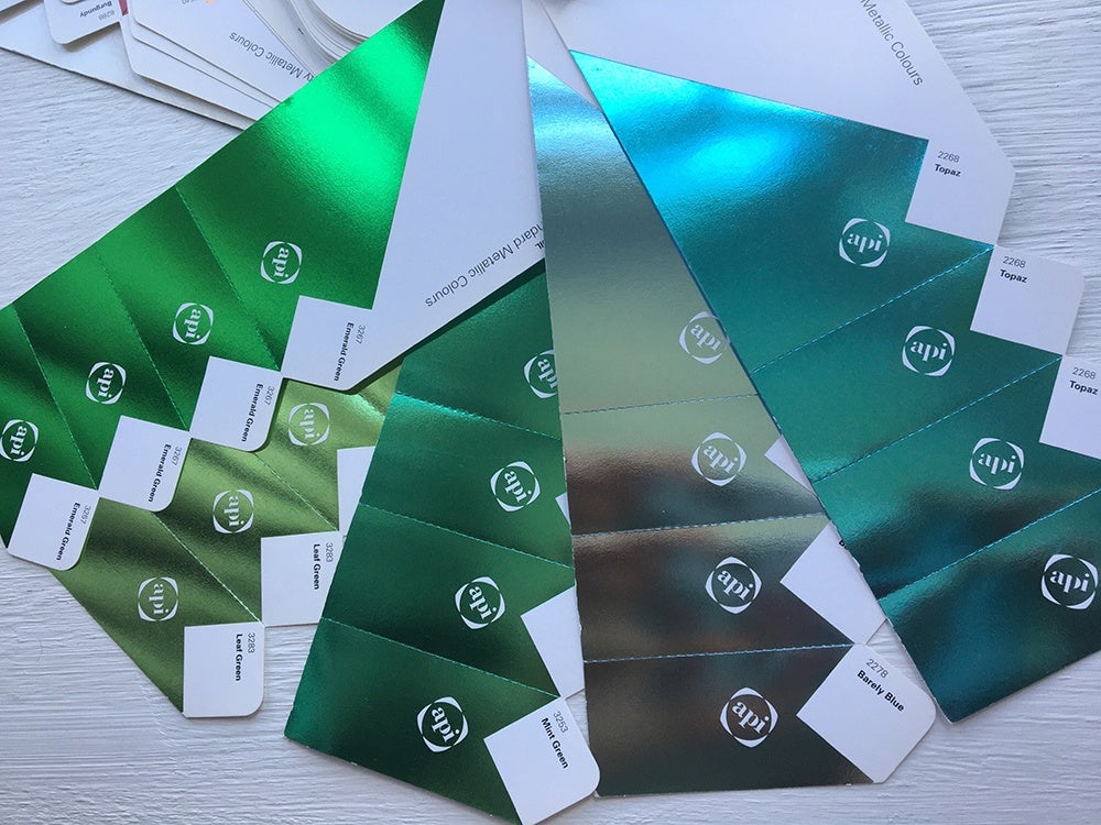 A range of metallic foils for book design and production