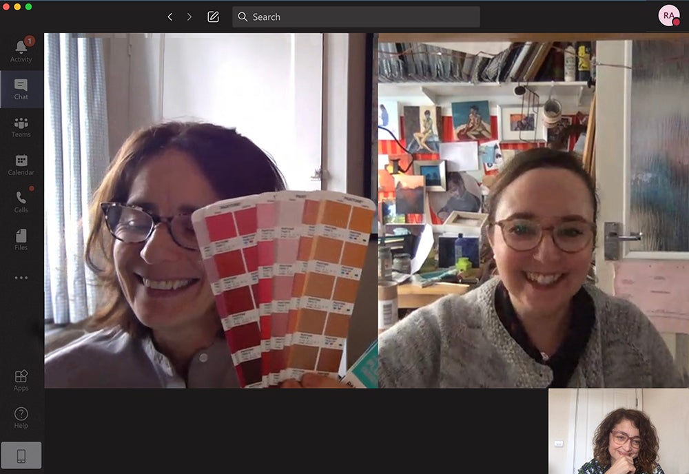 Folio's Art and Production team designing books on a video call