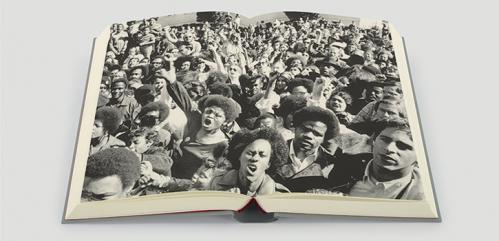 Double page photograph in The Folio Society edition of Mystery Train by Greil Marcus