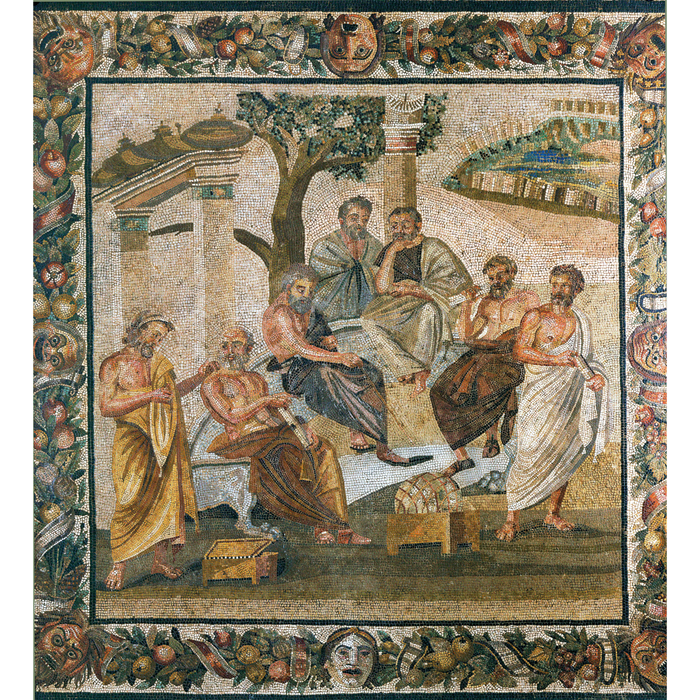Philosophers. Mosaic (detail) from Pompeii, first century CE. (Erich Lessing/akg-images)