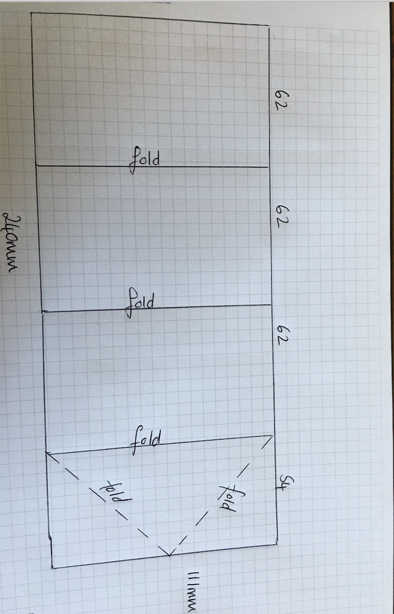 Folding dimensions for a letter to be used in Letters from Fairyland