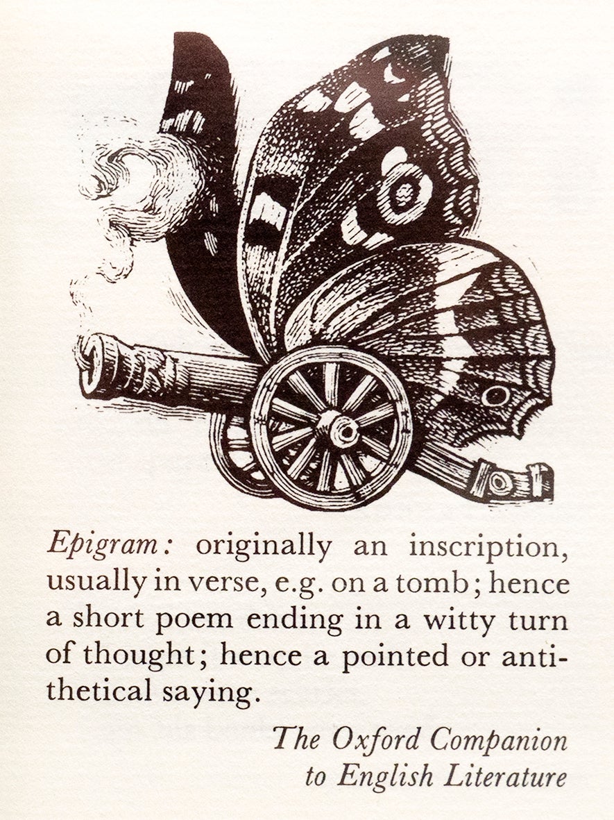 An illustration for Fifty Epigrams by Peter Forster