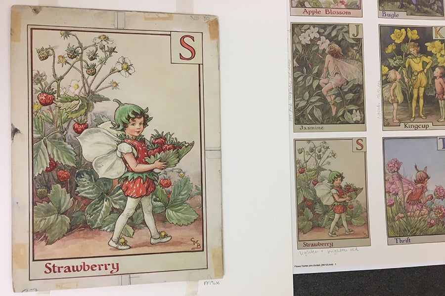 Comparing the original artwork of the Strawberry Fairy to Folio's new reproduction Comparing the original artwork of the Strawberry Fairy to Folio's new reproduction
