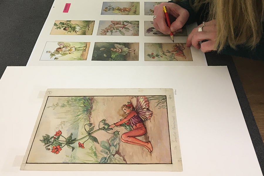 Comparing the original artwork of the Scarlet Pimpernel Fairy to Folio's new reproduction Comparing the original artwork of the Scarlet Pimpernel Fairy to Folio's new reproduction