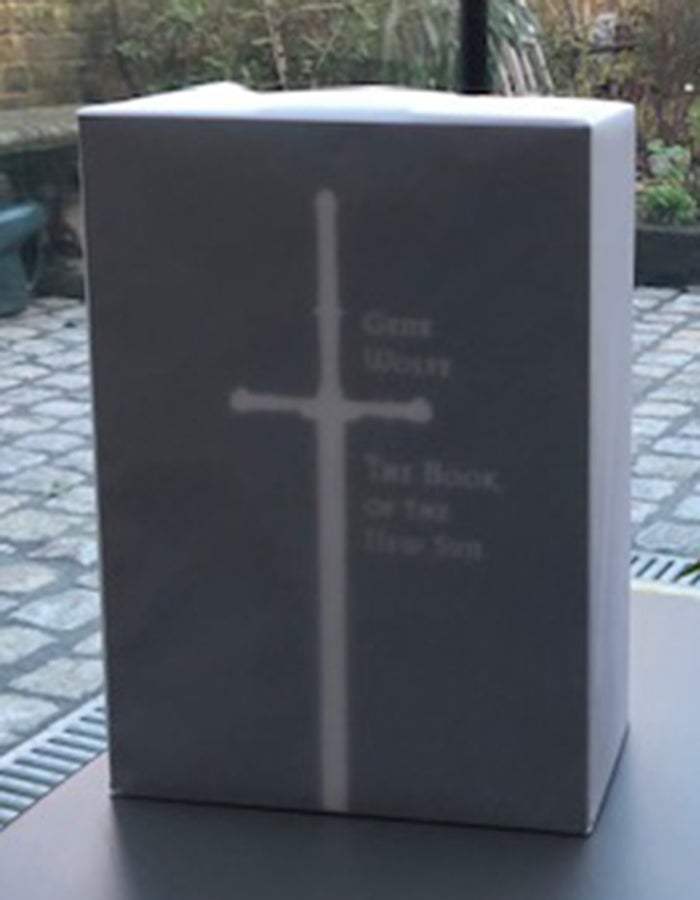 A test of a larger multi-volume set being wrapped in recyclable transparent paper