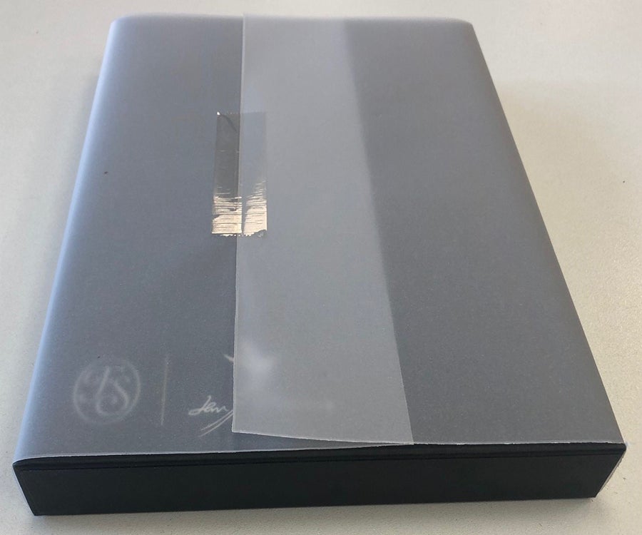 One of Folio's James Bond editions wrapped in the recyclable transparent paper